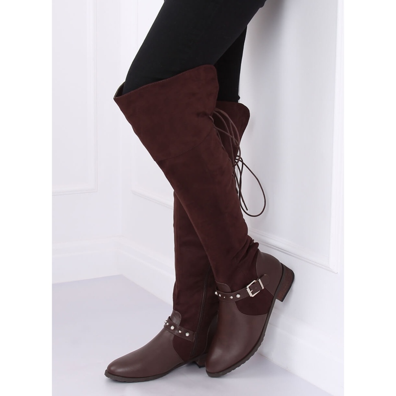 Cizme peste genunchi cu toc plat maro 688-3 Maro 2 Cizme peste genunchi cu toc plat maro 688-3 Maro 2