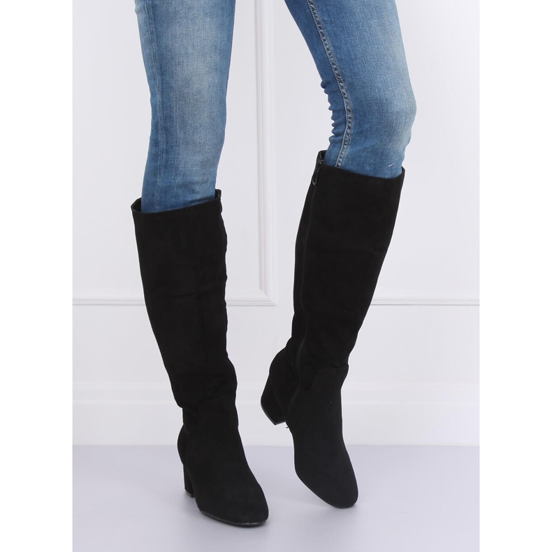 Cizme negre cu tocuri YQ218P Negru Ii Gen 2