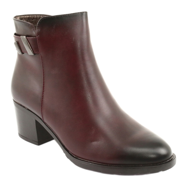 M.Daszyński Cizme cu fermoar izolat Daszyński SA153 claret roșu multicolor 1 M.Daszyński Cizme cu fermoar izolat Daszyński SA153 claret roșu multicolor 1