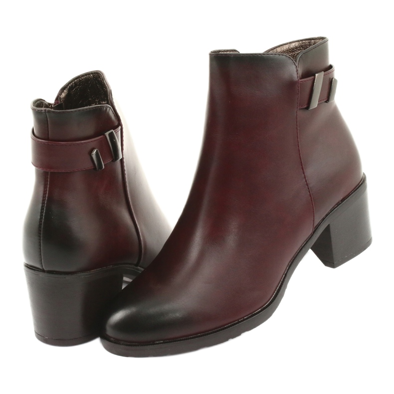 M.Daszyński Cizme cu fermoar izolat Daszyński SA153 claret roșu multicolor 4 M.Daszyński Cizme cu fermoar izolat Daszyński SA153 claret roșu multicolor 4