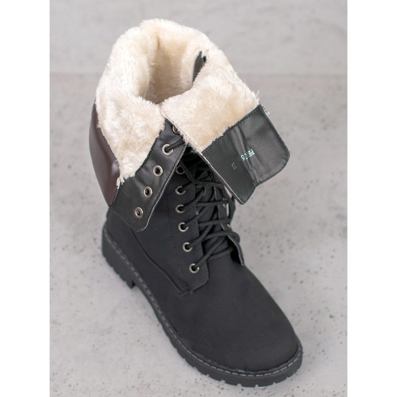 Seastar Cizme cu cordon cald negru 1 Seastar Cizme cu cordon cald negru 1