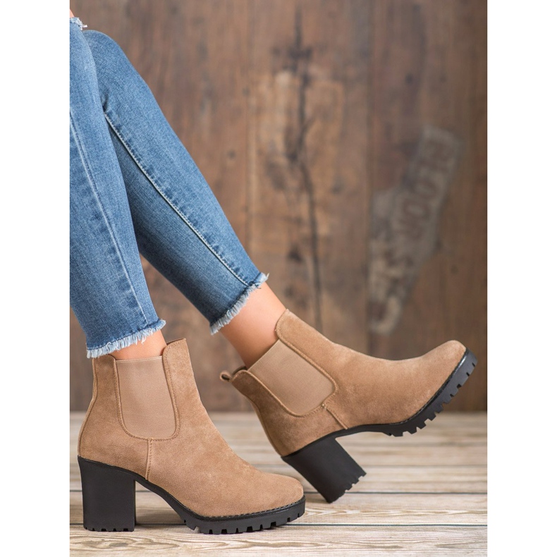 Queentina Cizme Chelsea pe un bar maro 1