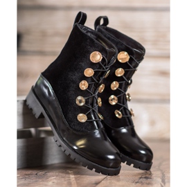 Seastar Cizme din Velur cu nervuri negru 1 Seastar Cizme din Velur cu nervuri negru 1