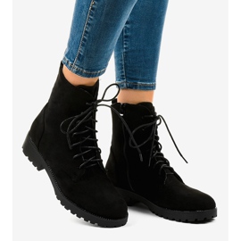 Cizme din piele de căprioară negre C-7192 negru 2