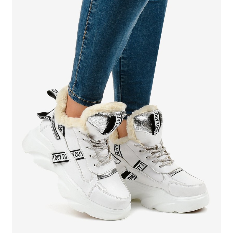 Adidași cu izolație albă pentru femei D80-31 2