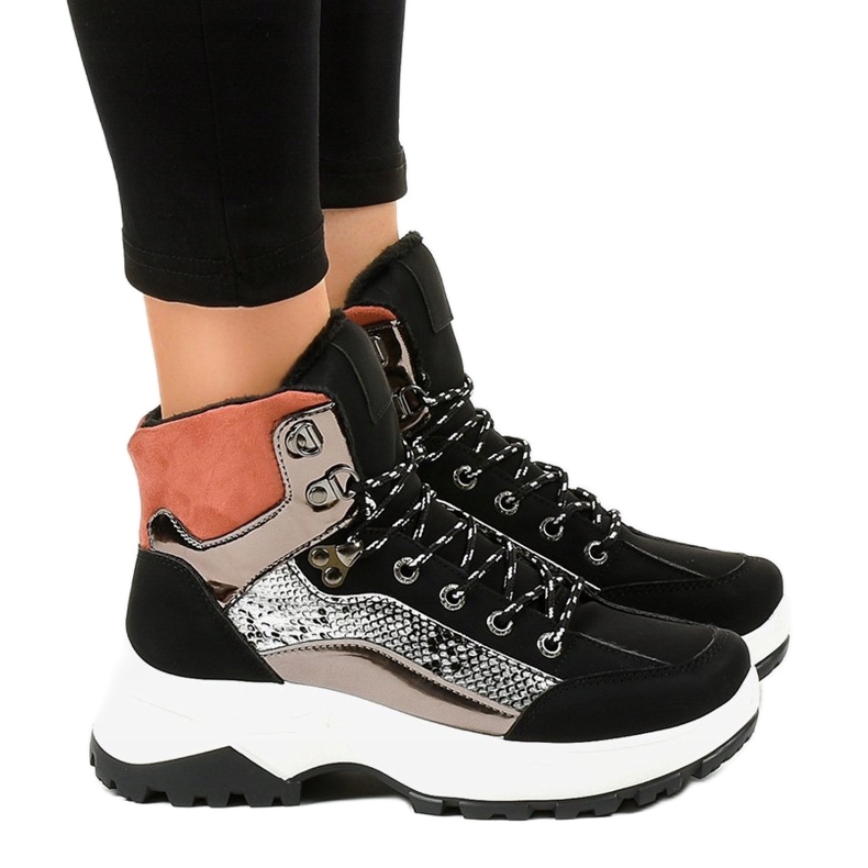 Adidași negri cu izolație pentru femei F-19208-1 negru multicolor 1