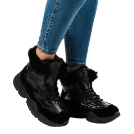 Adidași negri cu izolație LS-2062 negru 1