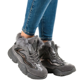 Adidași gri cald LS-2062 1