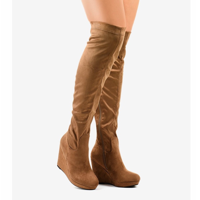 Cizme maro deasupra genunchiului 6598-1 2