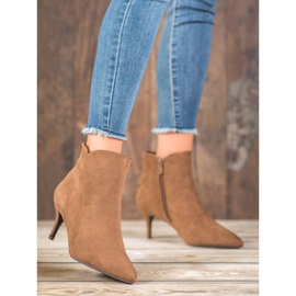 Kylie Ghete din piele de căprioară pe toc înalt maro 1