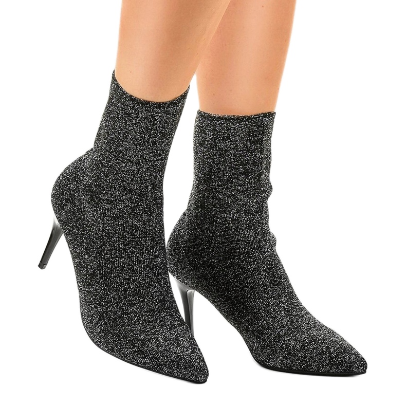 Ghete negre și argintii LL-103P negru gri 1