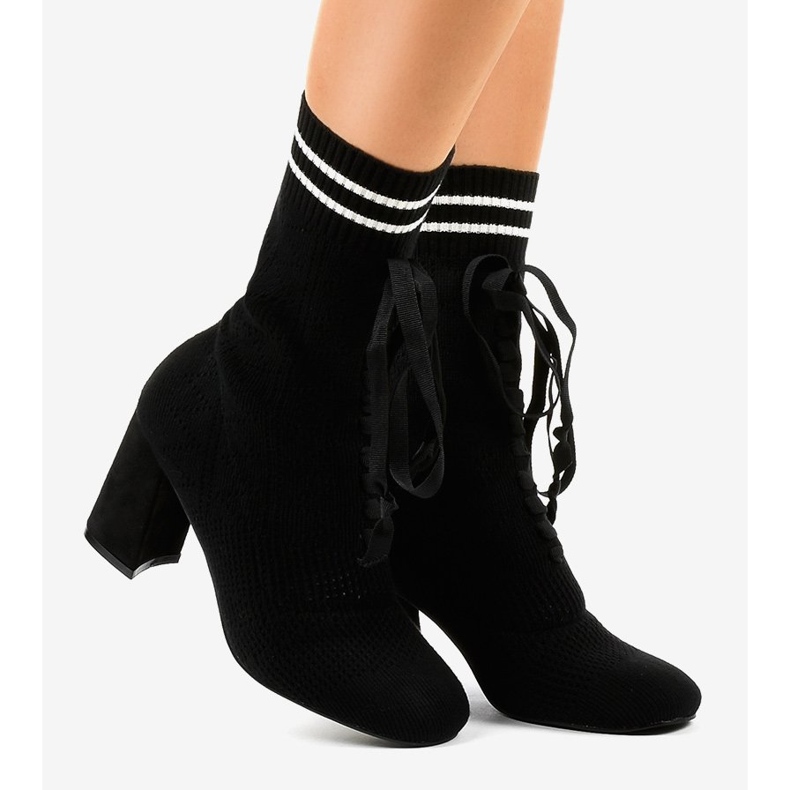 Ghete negre din material LL-83 negru 1