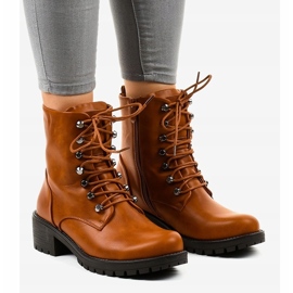 Cizme militare izolate maro K-9922 1