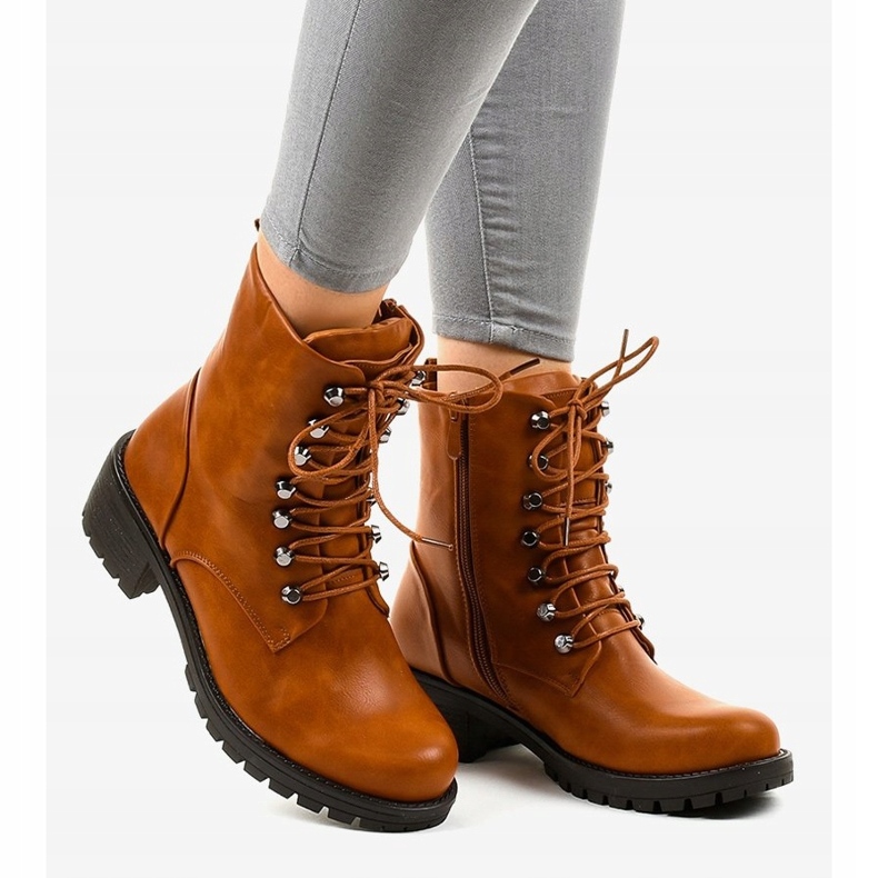 Cizme militare izolate maro K-9922 2