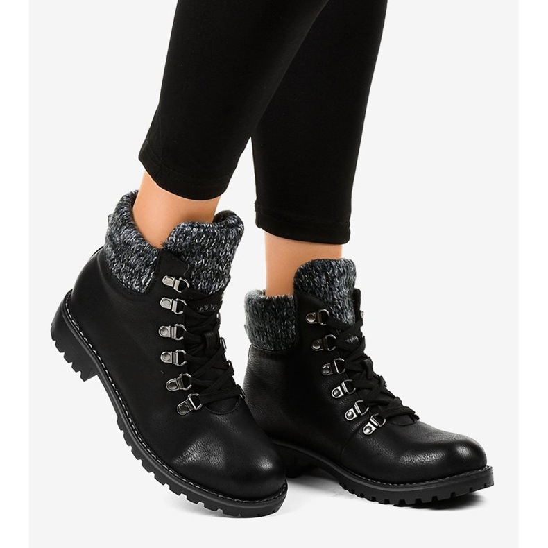 Cizme de drumeție negre fără izolație Z186 negru 2 Cizme de drumeție negre fără izolație Z186 negru 2