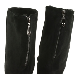 Cizme din piele neagră Sergio leone KZ273 negru 4