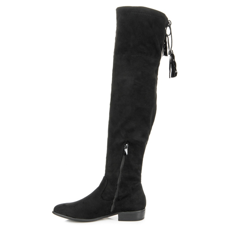 Yes Mile Cizme peste genunchi cu franjuri negru 2 Yes Mile Cizme peste genunchi cu franjuri negru 2