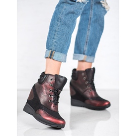 Sergio Leone Adidași Burgundy roșu 1