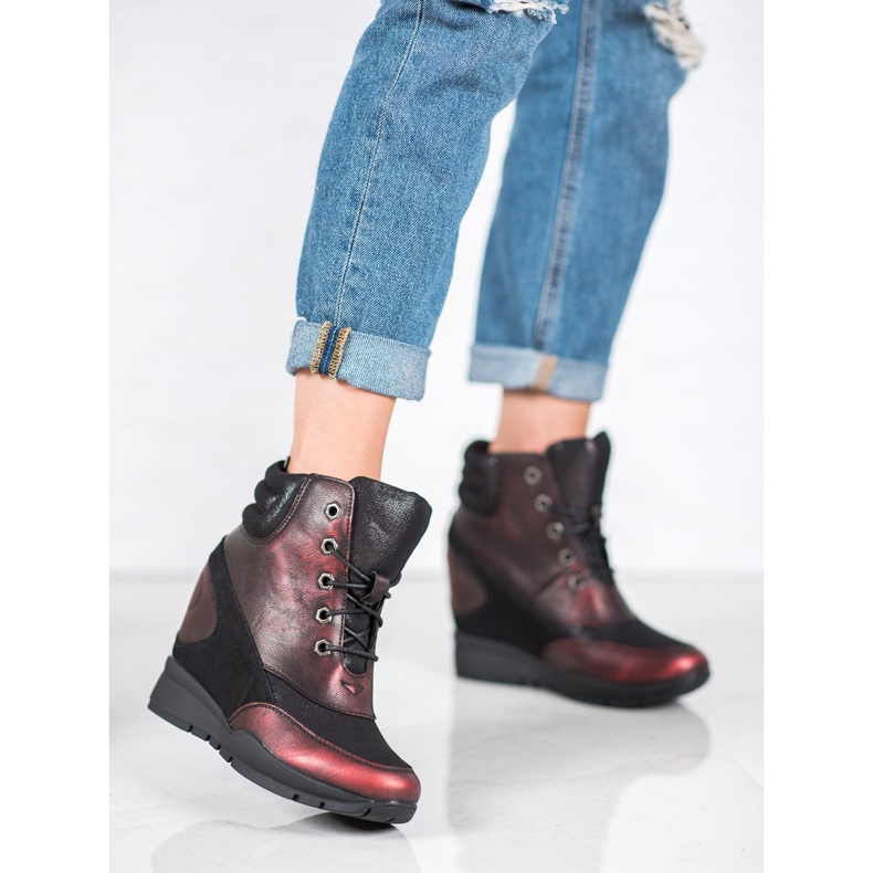 Sergio Leone Adidași Burgundy roșu 1