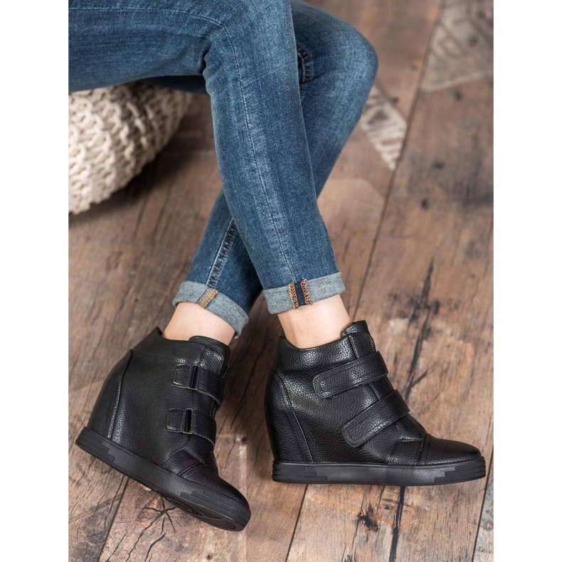 Sergio Leone Adidași din piele ecologică negru 2