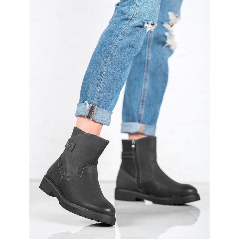 Sergio Leone Cizme negre confortabile negru 1 Sergio Leone Cizme negre confortabile negru 1