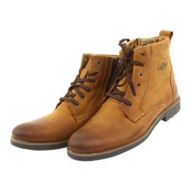 Ghete cu toc înalt pe fermoarul nebun Riko 884 maro galben 3