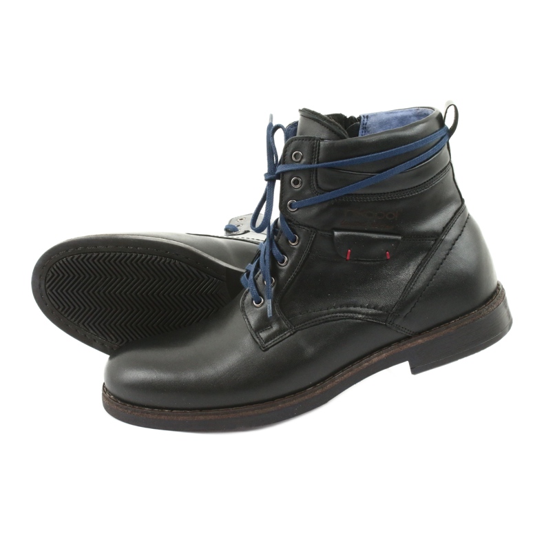 Nikopol Cizme din piele pentru bărbați izolate cu un fermoar 700 negru 5