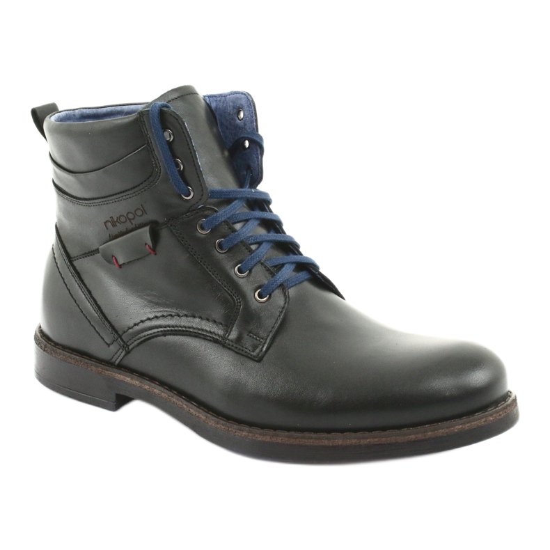 Nikopol Cizme din piele pentru bărbați izolate cu un fermoar 700 negru 1