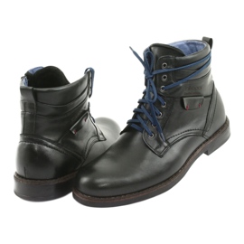 Nikopol Cizme din piele pentru bărbați izolate cu un fermoar 700 negru 4