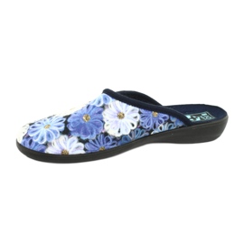 Papuci 3D flori Adanex 24192 bleumarin alb albastru marin albastru galben 2
