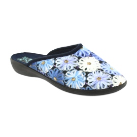 Papuci 3D flori Adanex 24192 bleumarin alb albastru marin albastru galben 1
