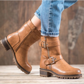 SHELOVET Muncitori cu fermoar ornamentat maro 1