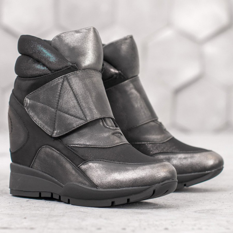 Sergio Leone Adidași cu velcro gri 2