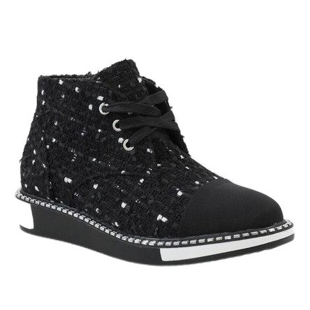 Cizme negre cu lacuri TS01P negru 1