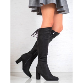 Cizme din piele de căprioară VINCEZA negru 1