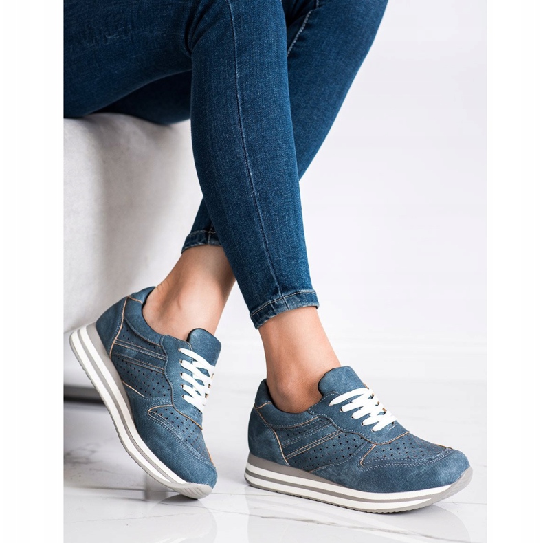 Kylie Pantofi sport din piele ecologică albastru 2