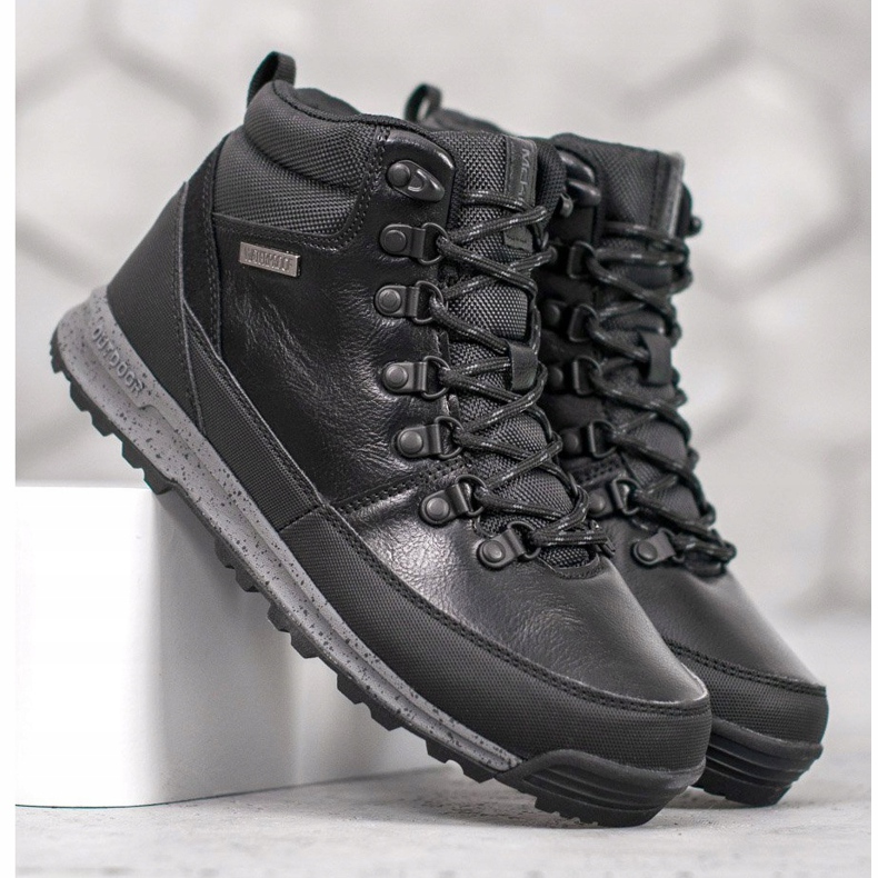 McKey Cizme dantelate cu piele de oaie negru 1