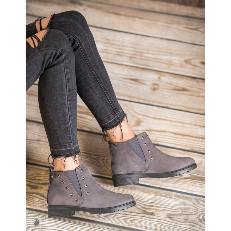 SHELOVET Cizme Cu Știfturi gri 1