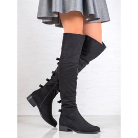 Forever Folie Muschetari din piele intoarsa cu arcuri negru 1 Forever Folie Muschetari din piele intoarsa cu arcuri negru 1