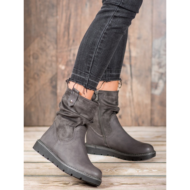 Ideal Shoes Muncitori de pe platformă gri 1