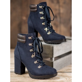 Sweet Shoes Ghete cu șiret pe o postare albastru 2