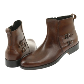 Moskała Botine din piele mozaic maro 4