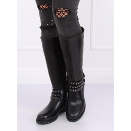 Cizme de călărie negre cu știfturi Y208 Negre negru 2