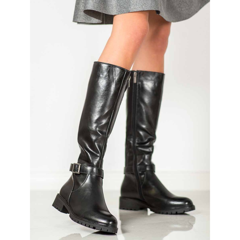 Filippo Cizme negre cu elastic negru 2