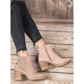 Small Swan Ghete Chelsea cu franjuri maro 1