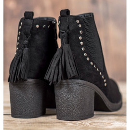 Small Swan Ghete Chelsea cu franjuri negru 1 Small Swan Ghete Chelsea cu franjuri negru 1