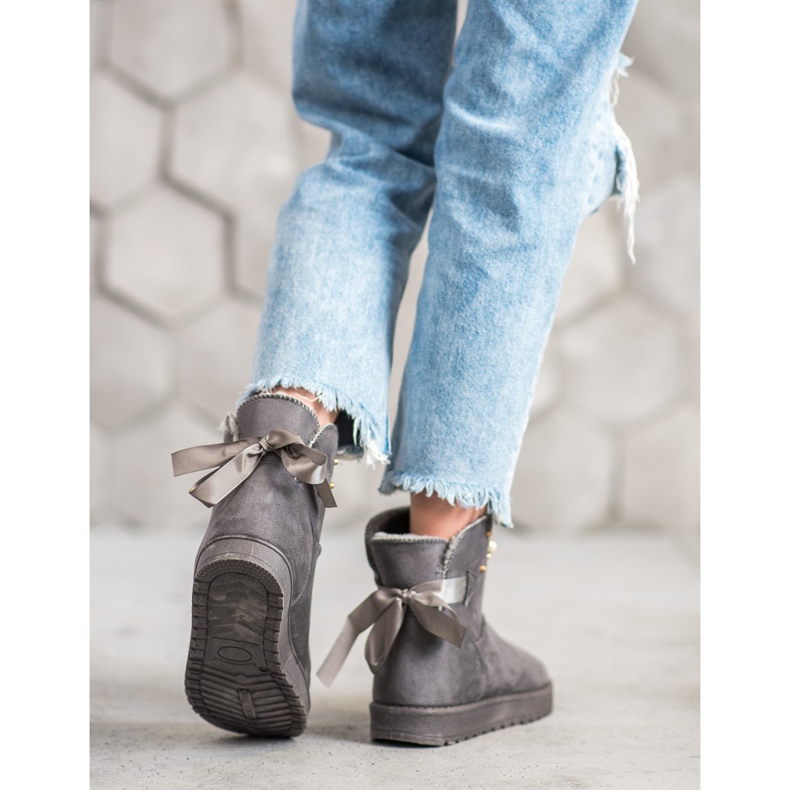 SHELOVET Mukluki cu margele gri 1