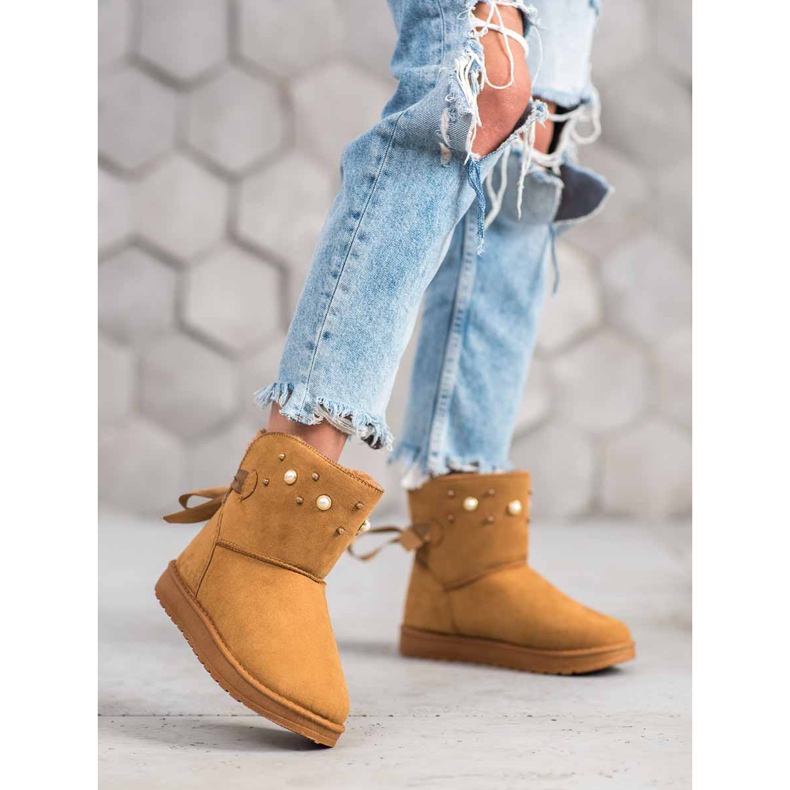 SHELOVET Mukluki cu margele bej 2