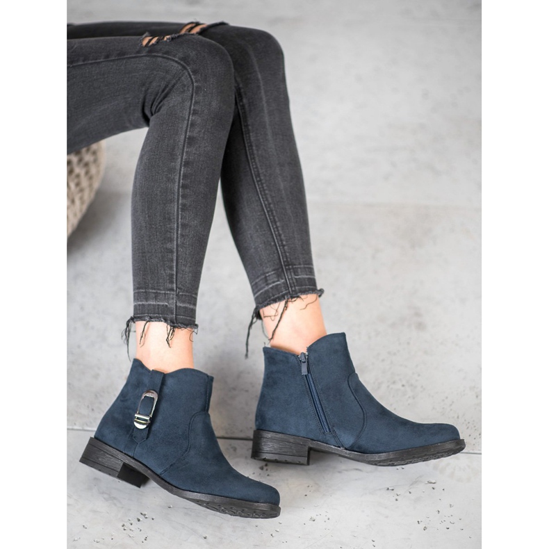 Small Swan Cizme din piele de căprioară bleumarin albastru 2 Small Swan Cizme din piele de căprioară bleumarin albastru 2