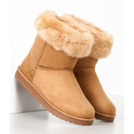 Sport Mukluki cald cu blană maro 1